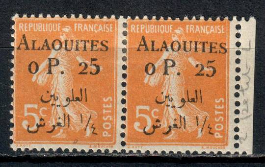 ALAOUITES 1925 Definitive 0p25 on 5c Orange. Pair one with the small L. - 11002 - Mint
