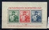 ALLIED OCCUPATION of GERMANY 1949 British and American Zones. Hanover Trade Fair. Miniature sheet of three values. Has full gum