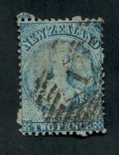 NEW ZEALAND 1862 Full Face Queen 2d Blue. Postmark 1. - 39012 - Used