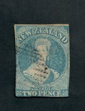 NEW ZEALAND 1855 Full Face Queen 2d Pale or Milky Blue. Imperf. Watermark Large Star. Cut closeall round and touching in places