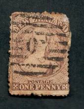 NEW ZEALAND 1862 Full Face Queen 1d Brown. Numeral cancel 0. - 39097 - Used
