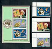 AITUTAKI 1984 Ausipex International Stamp Exhibition. Set of 3 and miniature sheet. - 50124 - UHM
