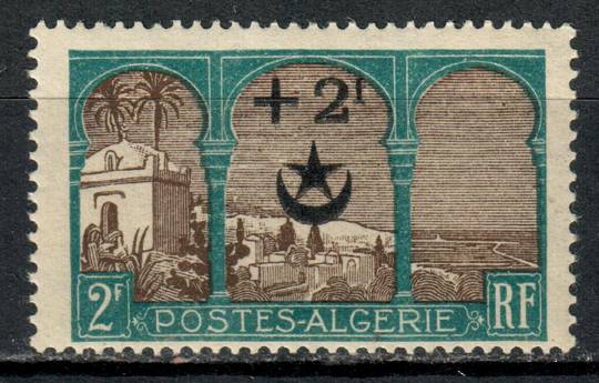 ALGERIA 1927 Wounded Soldiers Charity 2f + 2f Chocolate and Blue-Green. Nice copy - 71218 - UHM