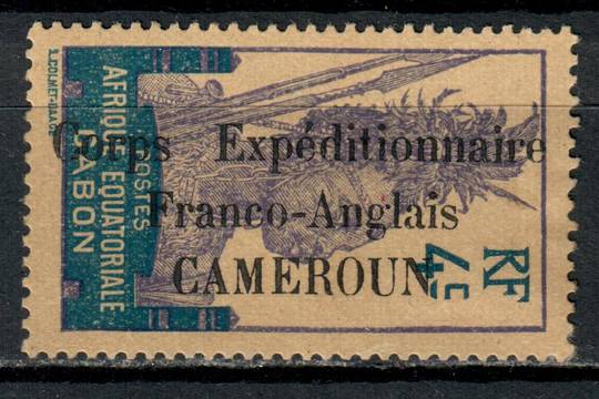 CAMEROUN 1915 Expeditionary Force Overprint on Gabon 4c Violet and Dull Blue. Well centred copy of this difficult stamp with som