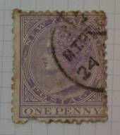 NEW ZEALAND 1874 Victoria 1st First Sideface 1d Lilac with RTPO cancel. - 74049 - FU