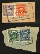 BOLIVIA 1932 Item on piece with nice Railway Travelling Post Office Postmark. Also another similar item. - 80037 - Postmark