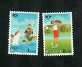 ALAND 1995 Nordic Countries Postal Co-operation. Tourism. Set of 2. GOLF and FISHING. - 91676 - UHM
