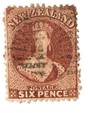 NEW ZEALAND 1862 Full Face Queen 6d Red-Brown. Perf 12½ at Auckland. - 39286 - Used