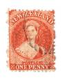 NEW ZEALAND 1862 Full Face Queen 2d Carmine-Vermilion. Light cancel frames face. - 39292 - FU