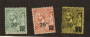 MONACO 1922 Definitives Surcharged. Set of 3. - 78914