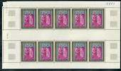 FRENCH ANDORRA 1972 Altar-Screen Church of St John. Fifth series. Set of 3 in panes of ten. - 100110