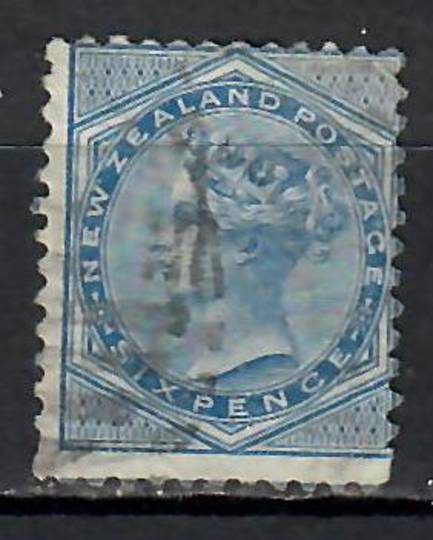 NEW ZEALAND 1874 Victoria 1st First Sideface 6d Blue. - 10023 - Used
