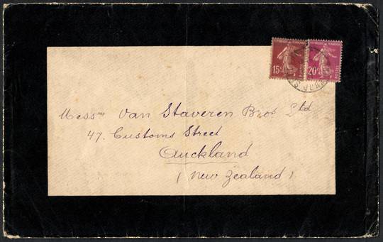 FRANCE 1937 Mourning cover and contents sent to New Zealand. - 100283 - PostalHist