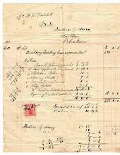 NEW ZEALAND 1911 bill from builder with 1d Dominion to pay the stamp duty. £450.0.0 to build a house. Very tired. - 100421 -