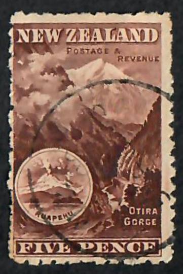 NEW ZEALAND 1898 Pictorial 5d Brown Otira Gorge. - 10044 - FU