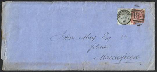 GREAT BRITAIN 1881 Cover from Chester to Macclesfield. Nice postmark and backstamp. - 100609 - PostalHist
