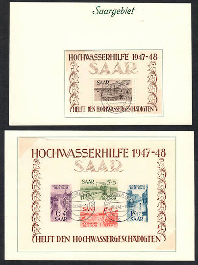 SAAR 1948 Flood Relief Fund. Two miniature sheets. Very rare. - 100908 - VFU