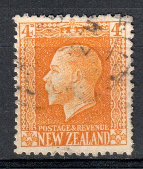 NEW ZEALAND 1915 Geo 5th Definitive 4d Yellow Recess Print. - 10101 - FU