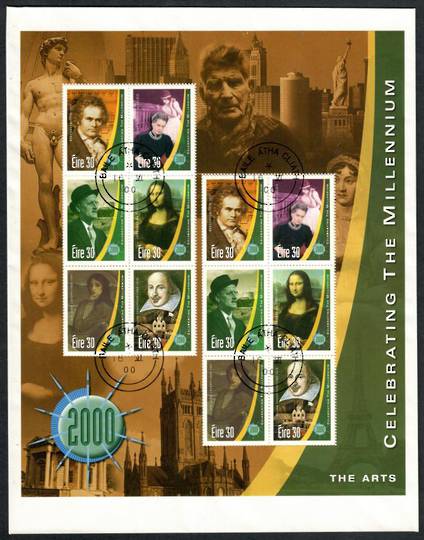 IRELAND 2000 New Millenium. Fourth series. Miniature sheet om first day cover. - 101105 - FDC