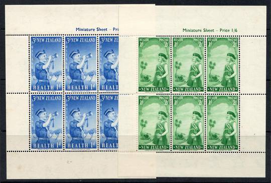 NEW ZEALAND 1958 Health Miniature sheets. Set of 2. Boys Brigade. Girls Brigade. - 12658 - UHM