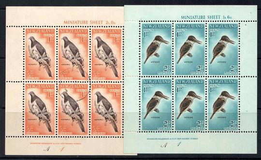 NEW ZEALAND 1960 Health miniature sheets featuring birds: Kotare, Kereru. - 12660 - UHM
