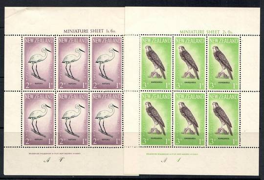 NEW ZEALAND 1961 Health miniature sheets featuring birds: Kotuku and Karearea. - 12661 - UHM