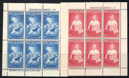 NEW ZEALAND 1963 Health miniature sheets featuring Prince Andrew - 12663 - UHM