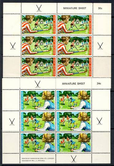 NEW ZEALAND 1971 Health set of 2 Miniature Sheets.  Hockey - 12671 - UHM