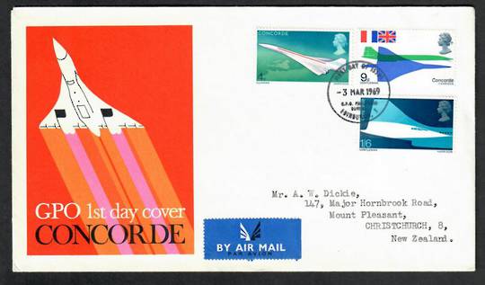 GREAT BRITAIN 1969 Concorde. Set of 3 on first day cover. - 130331 - FDC