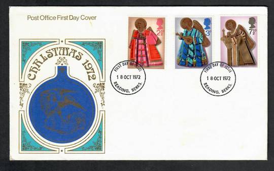 GREAT BRITAIN 1972 Christmas. Set of 3 on first day cover. - 130987 - FDC