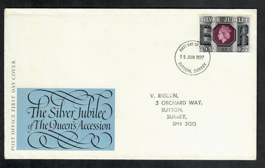 GREAT BRITAIN 1977 Silver Jubilee 9p on first day cover 15/6/1977. - 130990 - FDC