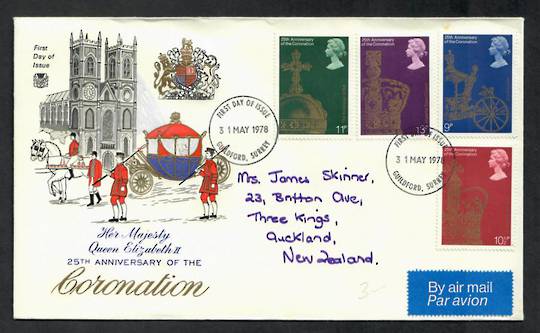 GREAT BRITAIN 1978 25th Anniversary of the Coronation. Set of 4 on first day cover. - 130996 - FDC