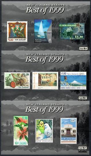 NEW ZEALAND 1999 Best of 1999 stamp points folder. Three miniature sheets. - 131463 - UHM