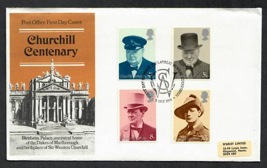 GREAT BRITAIN 1974 Centenary of the Birth of Sir Winston Churchill. Set of 4 on first day cover. - 131794 - FDC