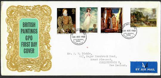 GREAT BRITAIN 1968 Paintings. Set of 4 on first day cover. - 131831 - FDC