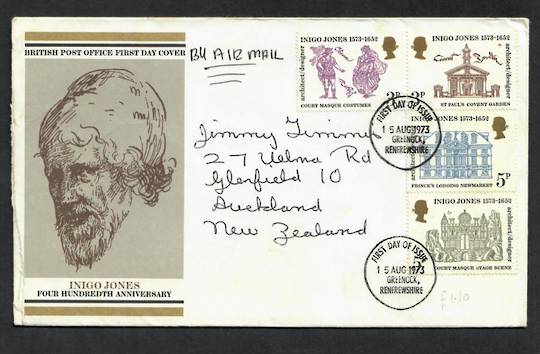 GREAT BRITAIN 1973 Inigo Jones. Set of 4 on first day cover. - 131836 - FDC