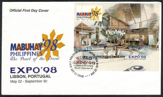 PHILIPPINES 1998 Expo '98 Miniature sheet on first day cover. - 132453 - FDC
