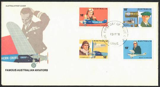 AUSTRALIA 1978 Aviators. Set of 4 on first day cover. - 139436 - FDC