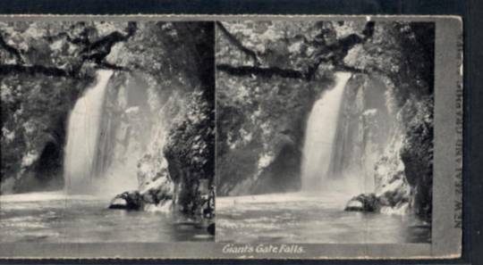 Stereo card New Zealand Graphic series of Giant's Gate Falls. - 140022 - Postcard