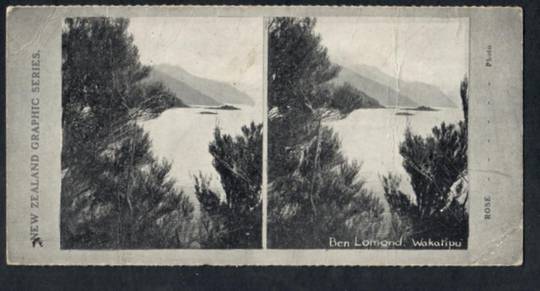 Stereo card New Zealand Graphic series of Ben Lomond Wakatipu. - 140029 - Postcard