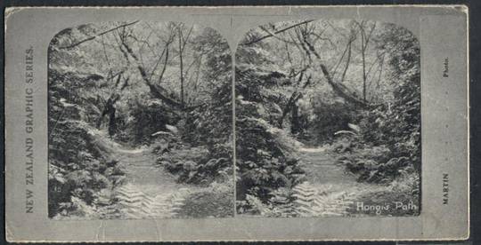 Stereo card New Zealand Graphic series of Hongi's Path. - 140033 - Postcard