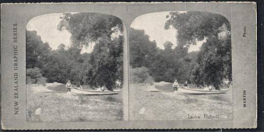 Stereo card New Zealand Graphic series of Lake Rotoiti. - 140036 - Postcard