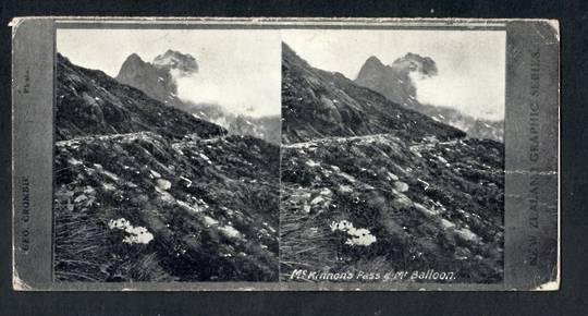 Stereo card New Zealand Graphic series of McKinnon's Pass and Mt Balloon. - 140042 - Postcard