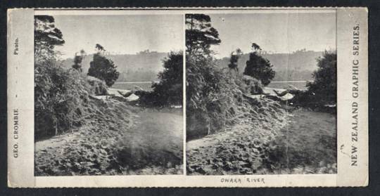 Stereo card New Zealand Graphic series of Owaka River. - 140060 - Postcard