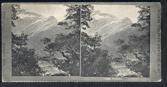 Stereo card New Zealand Graphic series of Lake Mintaro. - 140067 - Postcard