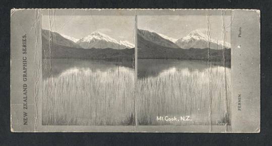 Stereo card New Zealand Graphic series of Mt Cook. - 140069 - Postcard