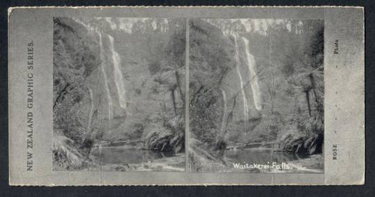 Stereo card New Zealand Graphic series of Waitakerei Falls. - 140088 - Postcard