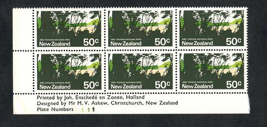 NEW ZEALAND 1970 Pictorial 50c Abel Tasman National Park. Plate Block 111. Third or Fourth printing. - 15249 - UHM