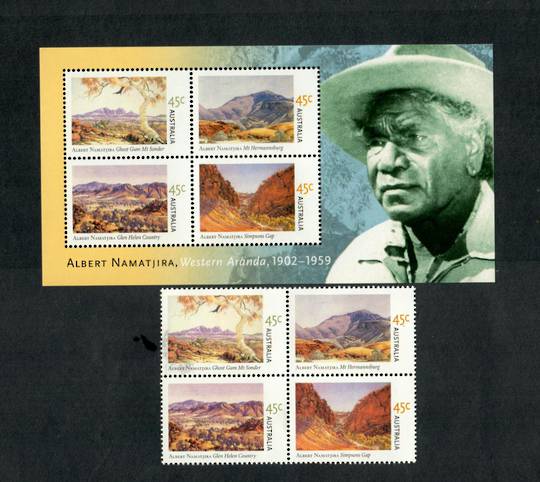 AUSTRALIA 2002 Centenary of the Birth of Albert Namatjira. Set of 4 and miniature sheet. - 19856 - UHM