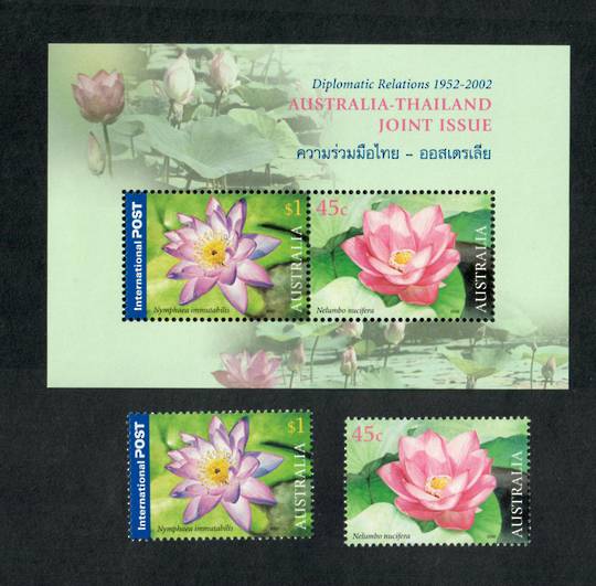 AUSTRALIA 2002 Joint issue with Thailand. Set of 2 and miniature sheet. - 19857 - UHM